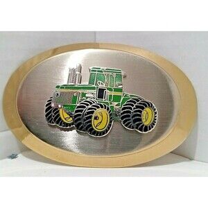 Vintage JOHN DEERE 30 Series 4WD Tractor Farming Metal Belt Buckle - EUC